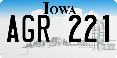 IA license plate AGR221