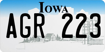 IA license plate AGR223