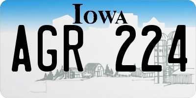 IA license plate AGR224