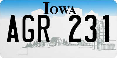 IA license plate AGR231