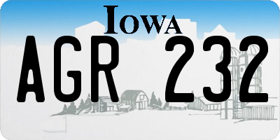 IA license plate AGR232