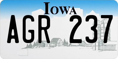IA license plate AGR237