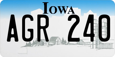 IA license plate AGR240