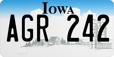 IA license plate AGR242