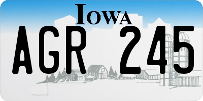 IA license plate AGR245