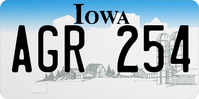 IA license plate AGR254