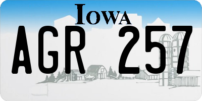 IA license plate AGR257