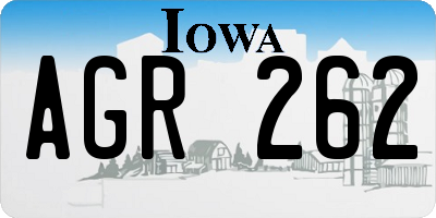 IA license plate AGR262