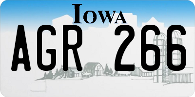 IA license plate AGR266