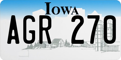IA license plate AGR270
