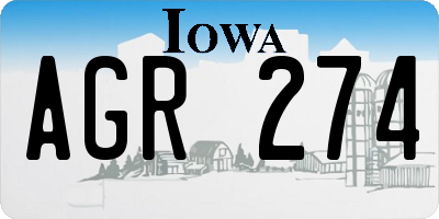 IA license plate AGR274