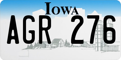 IA license plate AGR276