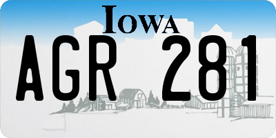 IA license plate AGR281