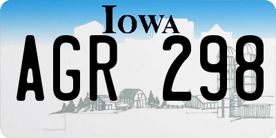 IA license plate AGR298