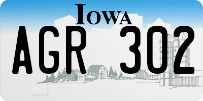 IA license plate AGR302