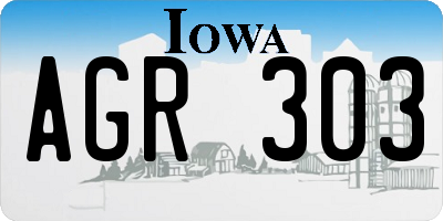 IA license plate AGR303