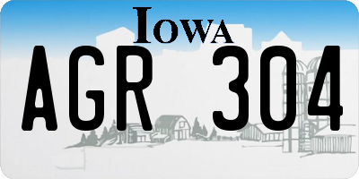 IA license plate AGR304