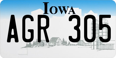 IA license plate AGR305