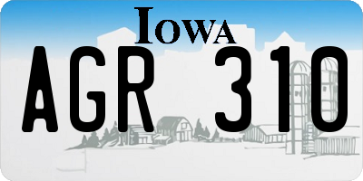 IA license plate AGR310