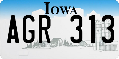 IA license plate AGR313