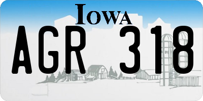IA license plate AGR318