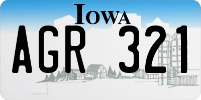 IA license plate AGR321