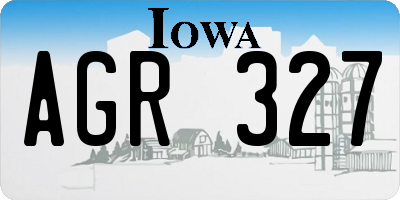 IA license plate AGR327