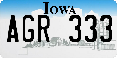 IA license plate AGR333