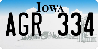 IA license plate AGR334