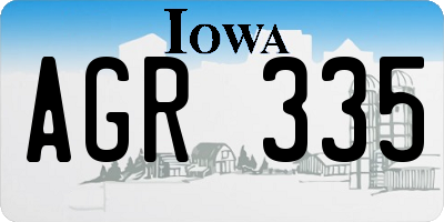 IA license plate AGR335