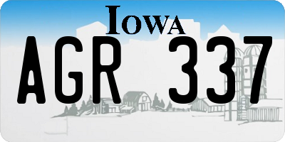 IA license plate AGR337