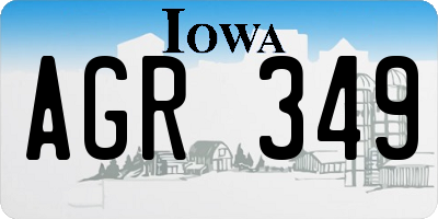 IA license plate AGR349
