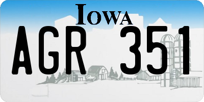 IA license plate AGR351