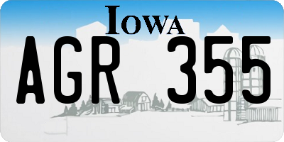 IA license plate AGR355