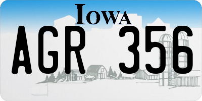 IA license plate AGR356