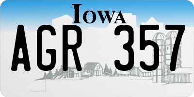 IA license plate AGR357