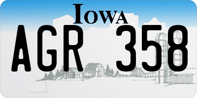 IA license plate AGR358