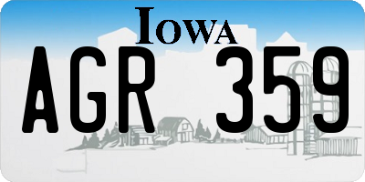 IA license plate AGR359