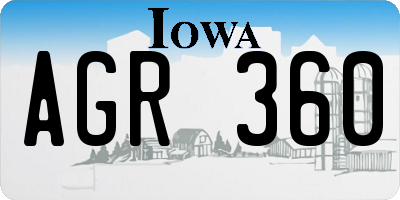 IA license plate AGR360
