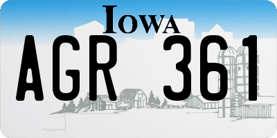 IA license plate AGR361
