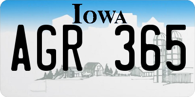 IA license plate AGR365