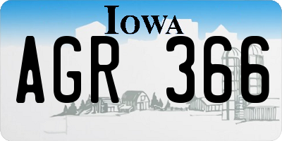 IA license plate AGR366