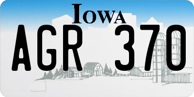 IA license plate AGR370