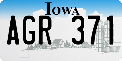 IA license plate AGR371