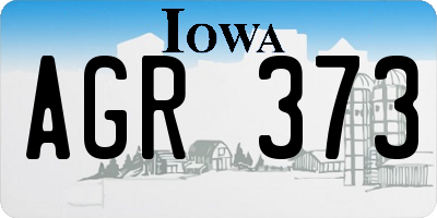 IA license plate AGR373