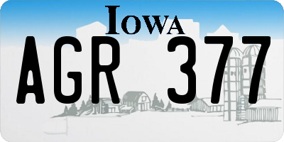 IA license plate AGR377