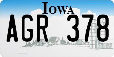 IA license plate AGR378