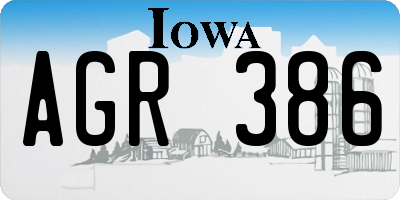 IA license plate AGR386