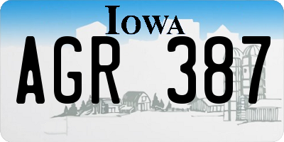 IA license plate AGR387