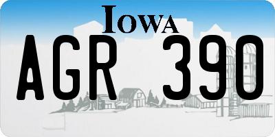 IA license plate AGR390